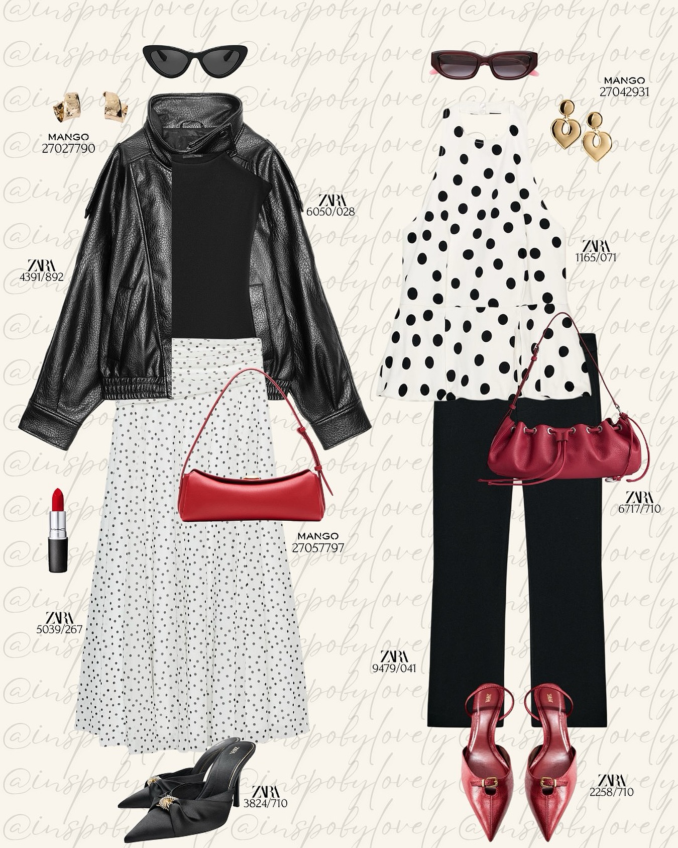 Polka Dots, Leather, and Red Accessories: The Quickest Way to Wake Up Black-and-White Dressing