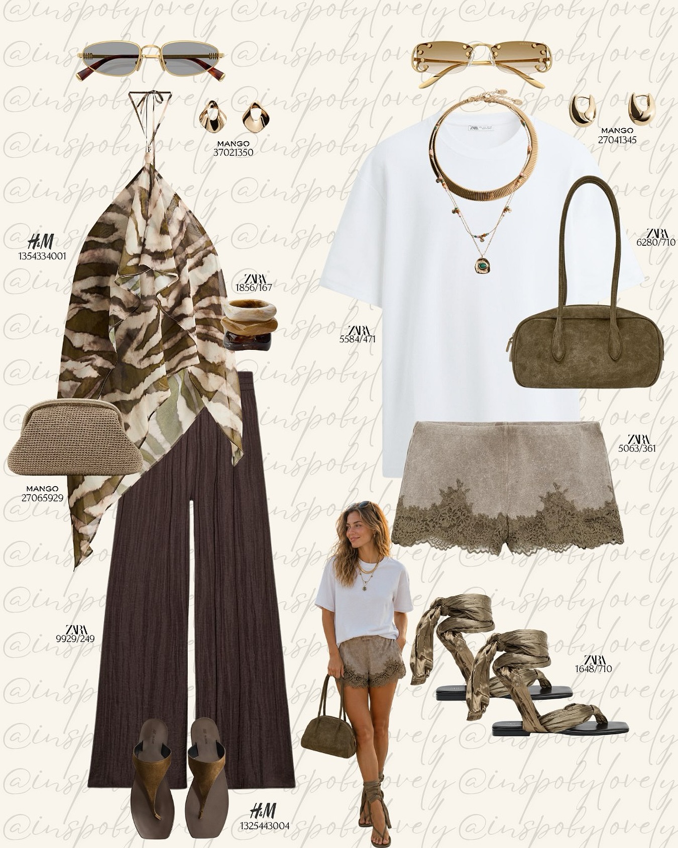 Chocolate Tones, Soft Prints, and Lace Shorts: Resort Neutrals with a Bohemian Edge