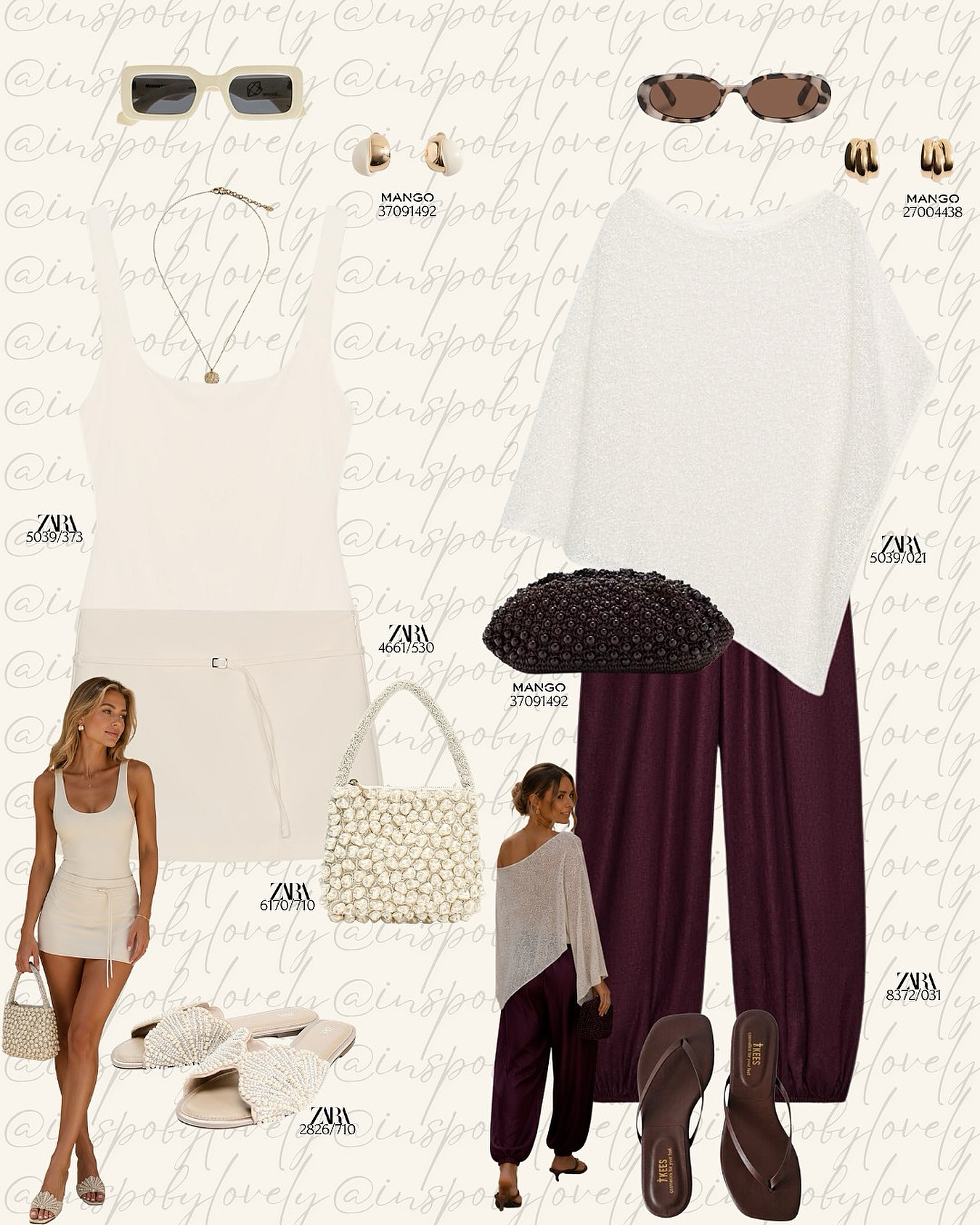 Cream Separates and Burgundy Satin Trousers: Soft Glamour for Day and Night
